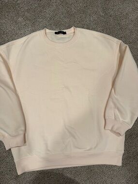 E Fans Oversized Crewneck Sweater - Cream